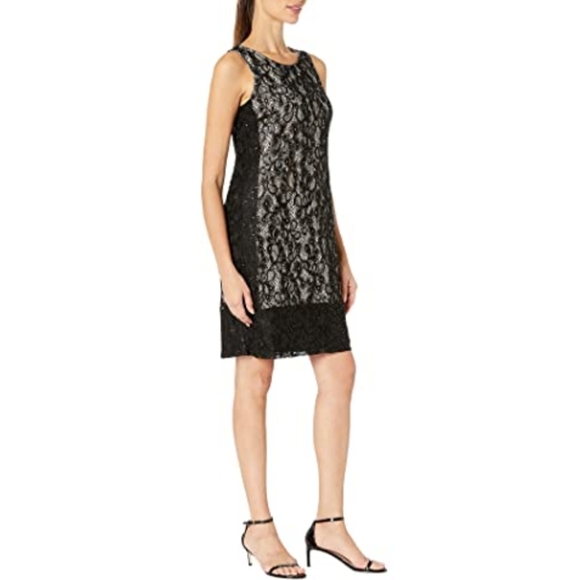 Nine West Sequin Lace Two-Tone Panel Hem - Picture 4 of 12